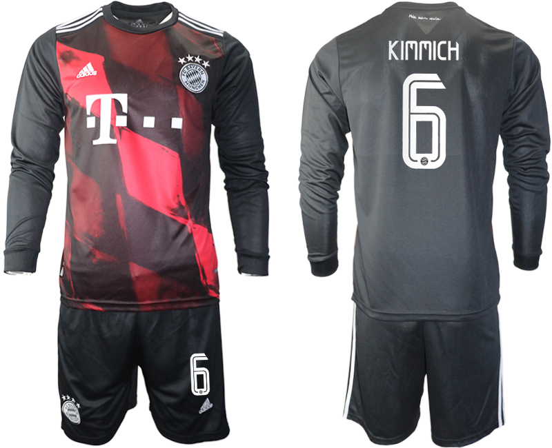 2021 Men Bayern Munich away long sleeves #6 soccer jerseys->bayern munich jersey->Soccer Club Jersey